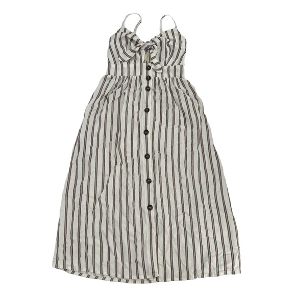 Japna Mauve Striped Button Up Adjustable Strap Maxi Dress Size Small Women’s - Picture 1 of 4